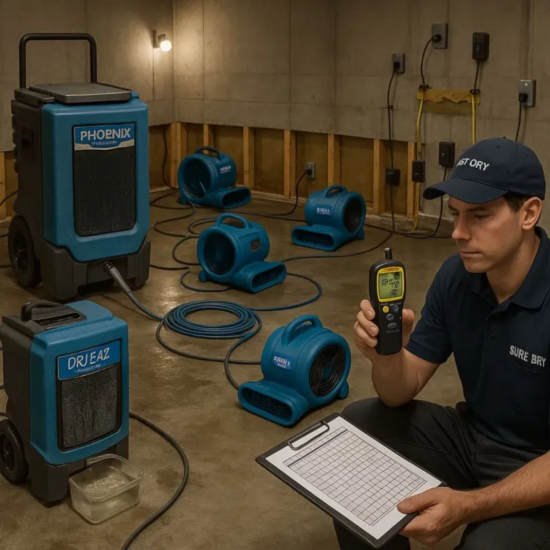 Structural Drying and Dehumidification process in Red River Parish, LA